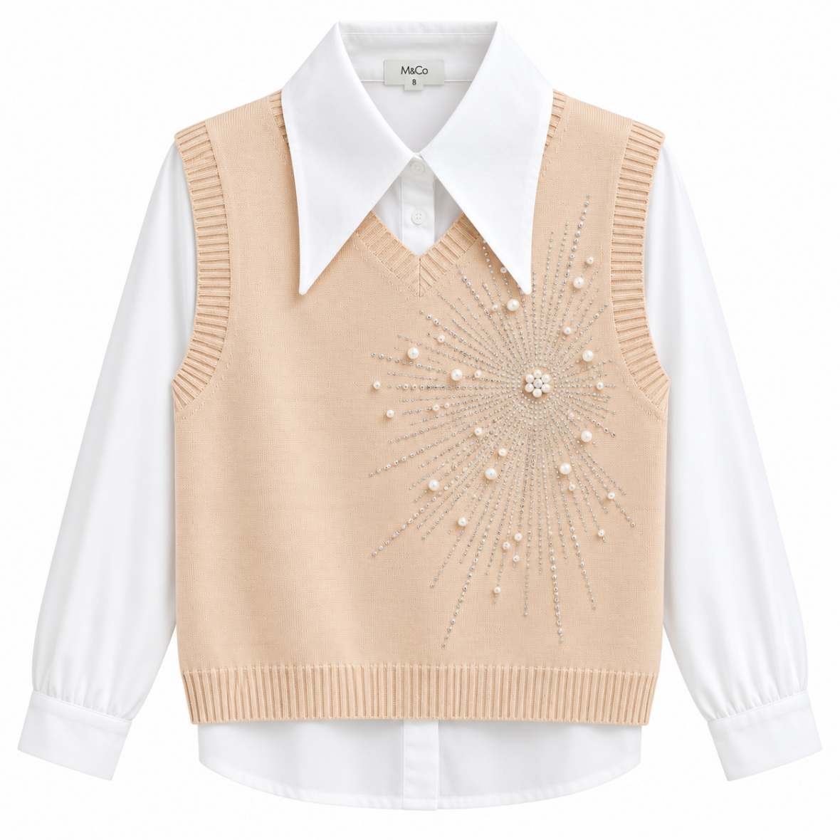 Ensemble Pull chemise perlé fille M3