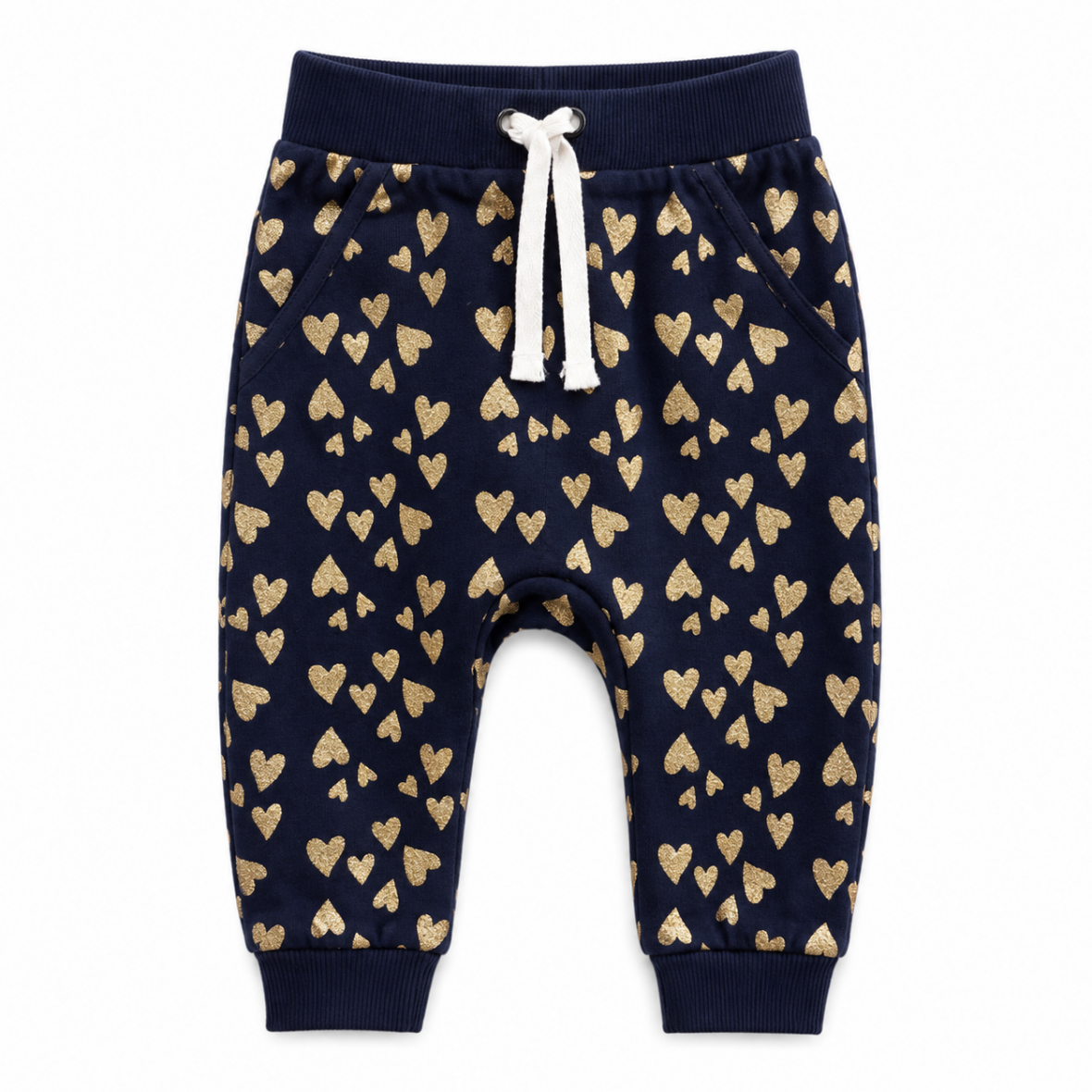 Bas Jogging Bébé à Cœurs Dorés