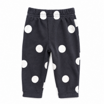Pantalon bébé gris à pois blancs